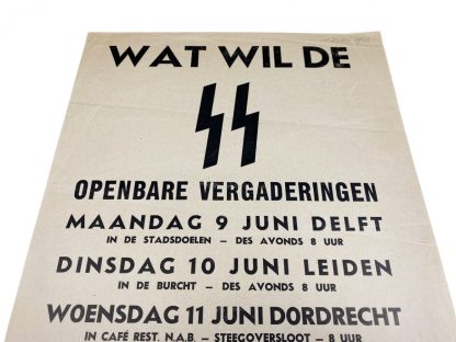 Original WWII Dutch SS poster
