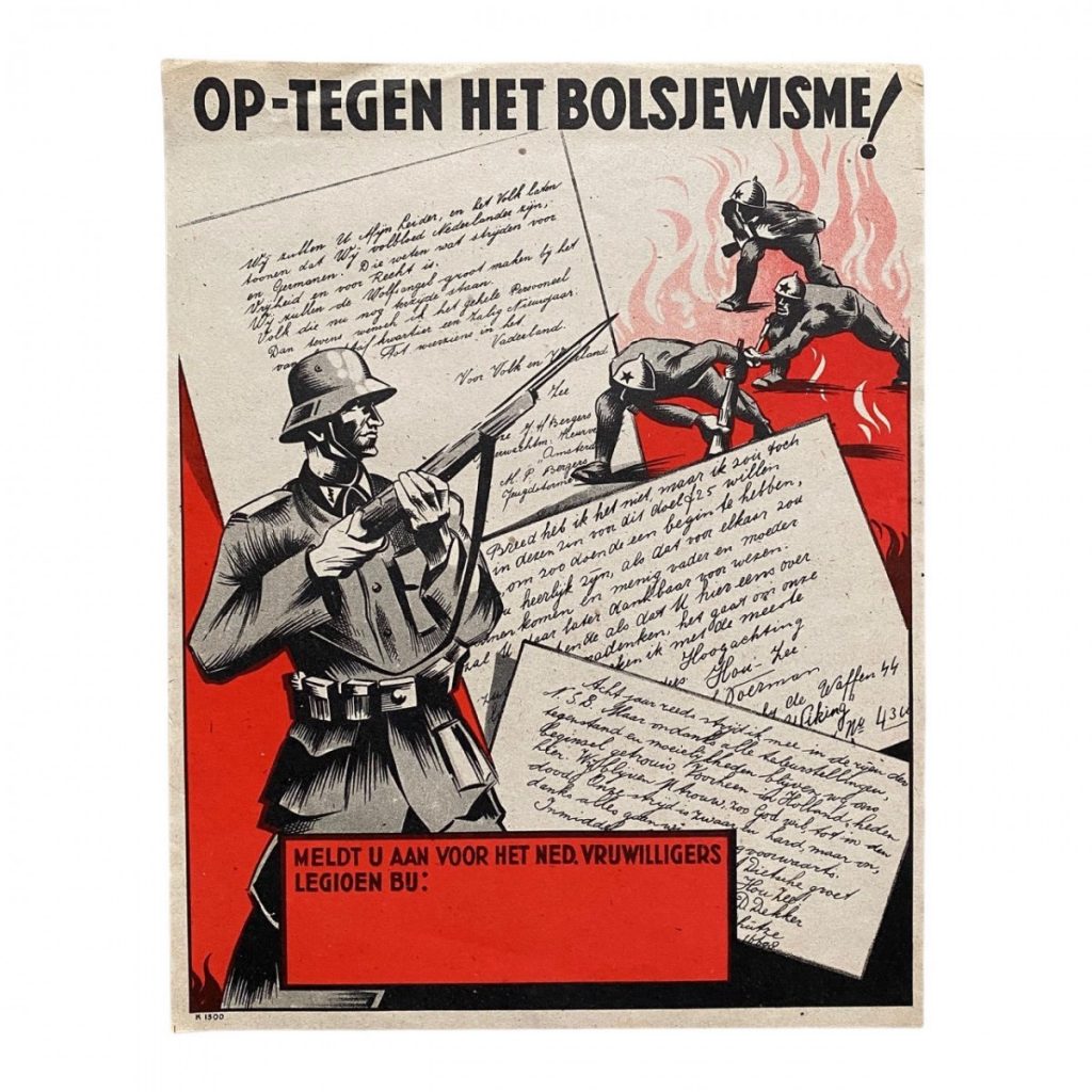 Original WWII Dutch Waffen-SS poster 'Op tegen het Bolsjewisme ...