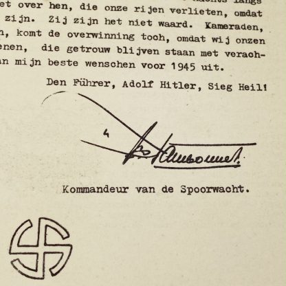 Original WWII Nederlandsche Landwacht (Spoorwacht) booklet 1944