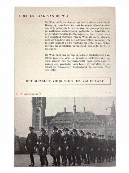 Original WWII Dutch NSB W.A. leaflet - Alles voor het volk