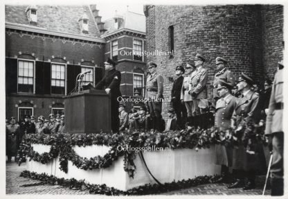 Original WWII Dutch NSB photo – Anton Mussert & SS officials at the Binnenhof