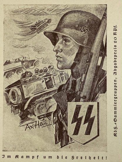 Original WWII German Waffen-SS postcard