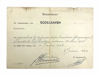 Original WWII Dutch document grouping Bodegraven