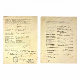 Original WWII Dutch documents 'Verteidigungsbereich Den Helder'