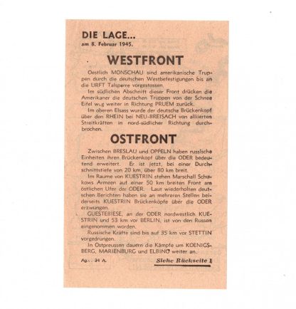Original WWII Allied dropping leaflet
