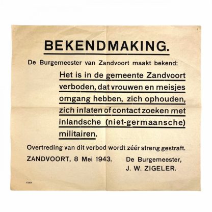 Original WWII Dutch poster - Freies Indien volunteers in Zandvoort