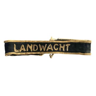 Original WWII Dutch 'Landwacht Nederland' cuff title