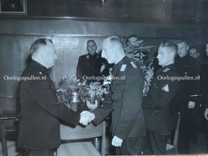 Original WWII Dutch NSB photo grouping - Mussert visits the publishing company Nenasu