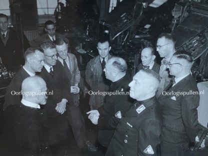 Original WWII Dutch NSB photo grouping - Mussert visits the publishing company Nenasu