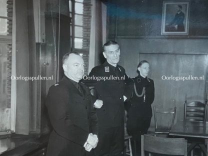 Original WWII Dutch NSB photo grouping - Mussert visits the publishing company Nenasu