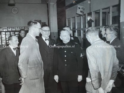 Original WWII Dutch NSB photo grouping - Mussert visits the publishing company Nenasu