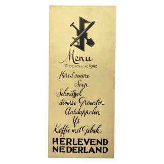Original WWII Dutch NSB Herlevend Nederland bookmark with autographs