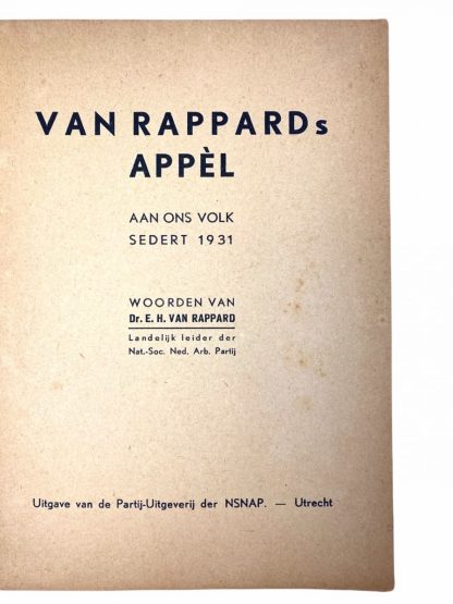 Original WWII Dutch NSNAP booklet