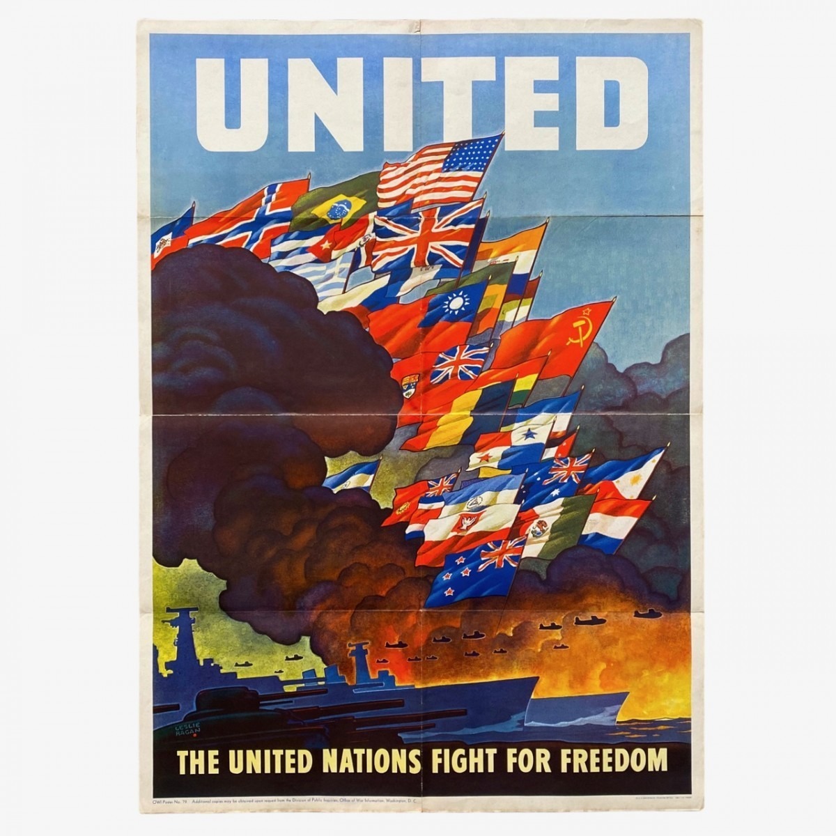 Original WWII US poster - The United Nations fight for Freedom ...