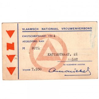 Original WWII Vlaamsch Nationaal Vrouwenverbond card