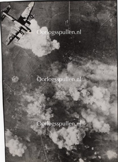 Original WWII British photo - R.A.F. Bombers support Allied Offensive near Aachen