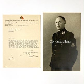 Original WWII Dutch NSB photo and hand signed letter Carolus Huygen