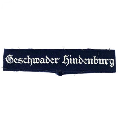 Original WWII German Luftwaffe 'Geschwader Hindenburg' cuff title