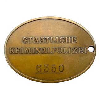 Original WWII German ‘Staatliche Kriminalpolizei’ ID disc