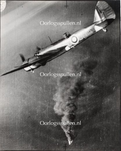 Original WWII British photo - R.A.F. bomber hits axis tanker near French coast