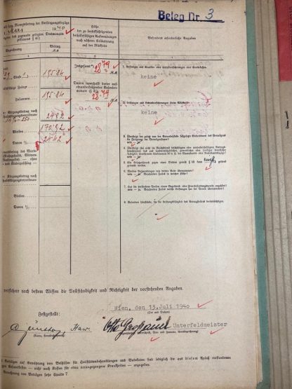 Original WWII German Reichsarbeitsdienst folder with 109 documents