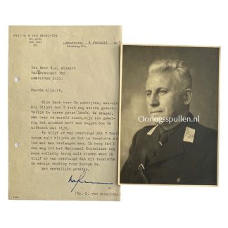 Original WWII Dutch NSB photo and signed letter Robert van Genechten
