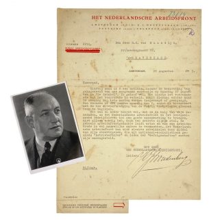 Original WWII Dutch NAF photo with letter signed Woudenberg