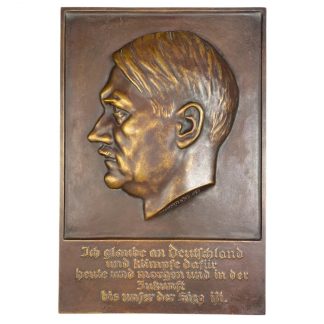 Original WWII German Adolf Hitler plaque