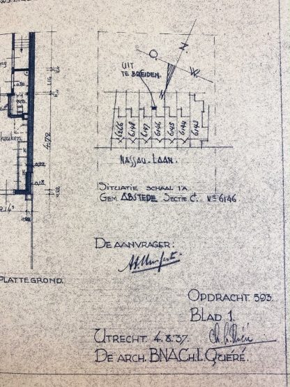 Original WWII Dutch NSB leader Anton Mussert renovation plans of his house
