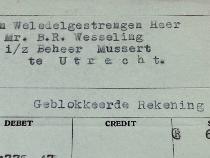 Original WWII Dutch bank document grouping NSB leader Anton Mussert