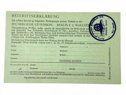 Original WWII German documents NSB member C. Roodenburg