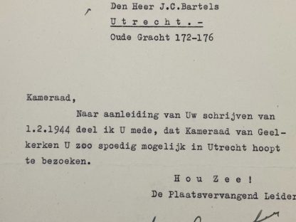 Original WWII Dutch NSB Cornelis van Geelkerken letter and photo