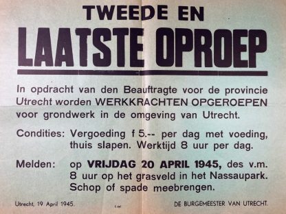 Original WWII Dutch poster Utrecht