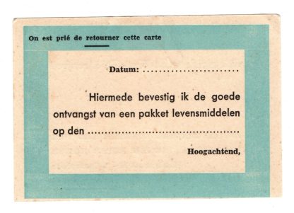 Original WWII Dutch Red Cross POW package receipt