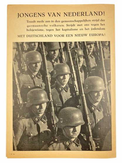 Original WWII Dutch Waffen-SS 'Freiwillige Legion Niederlande' recruitment flyer