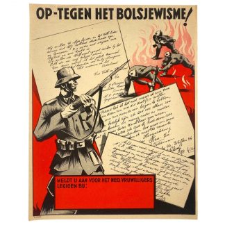 Original WWII Dutch Waffen-SS poster 'Op tegen het Bolsjewisme!'