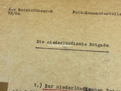 Original WWII German Waffen-SS Heinrich Himmler secret documents about the SS-Freiwilligen-Panzer-Grenadier-Brigade 'Nederland’