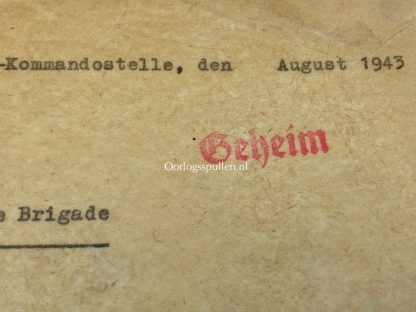 Original WWII German Waffen-SS Heinrich Himmler secret documents about the SS-Freiwilligen-Panzer-Grenadier-Brigade 'Nederland’