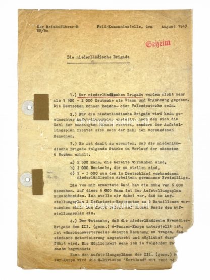 Original WWII German Waffen-SS Heinrich Himmler secret documents about ...