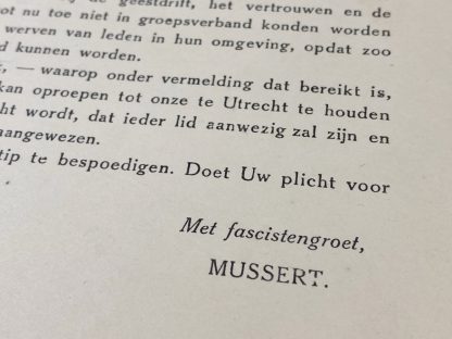 Original WWII Dutch NSB document Anton Mussert 1932