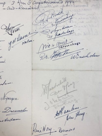 Original WWII Dutch NSB Aviation document with autographs Oud-Leusden