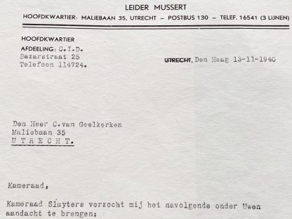 Original WWII Dutch NSB document - Gossips within the NSB