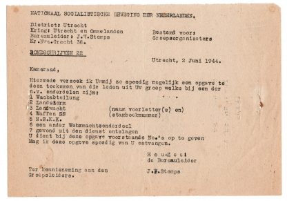 Original WWII Dutch NSB letter