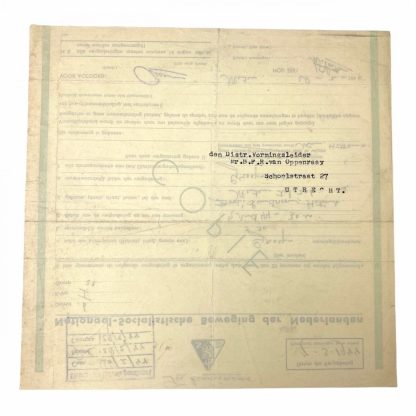 Original WWII Dutch NSB document Vleuten
