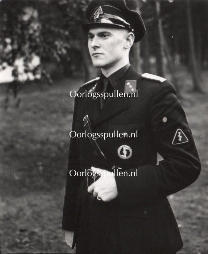 Original WWII Dutch NSB photo grouping W.A. sports insignia ceremony in Oud-Leusden