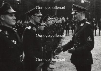 Original WWII Dutch NSB photo grouping W.A. sports insignia ceremony in Oud-Leusden