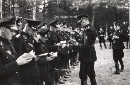 Original WWII Dutch NSB photo grouping W.A. sports insignia ceremony in Oud-Leusden