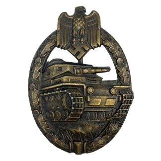 Original WWII German Panzer Assault badge in bronze - Steinhauer & Lück