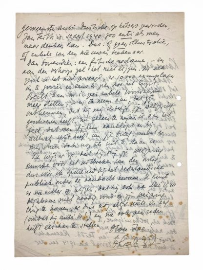 Original WWII Dutch NSB handwritten Max Blokzijl letter