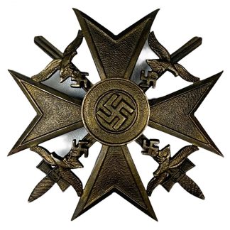 Original WWII German Spanish cross in bronze - Steinhauer & Lück